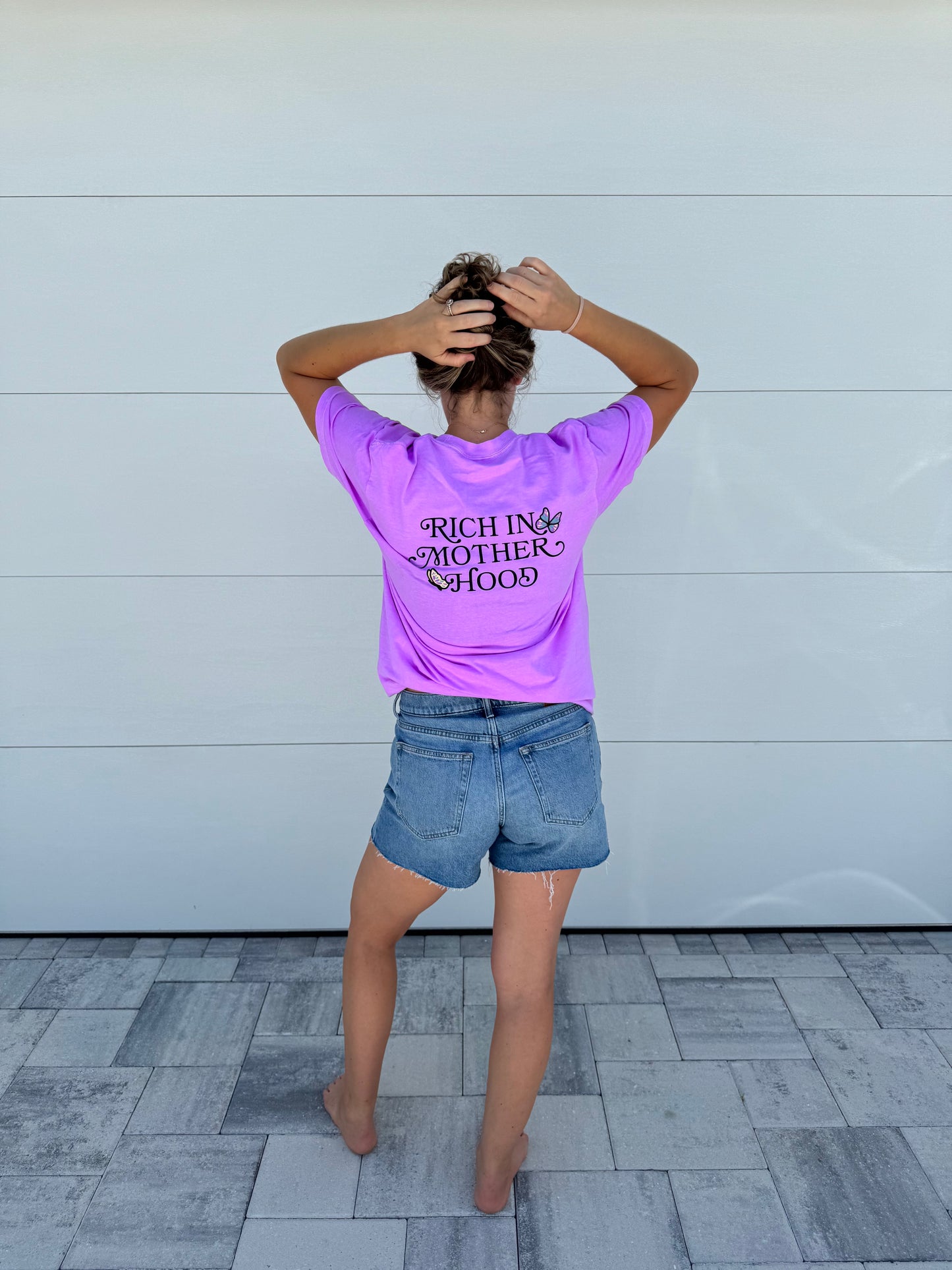 Rich in Motherhood™ Butterfly T-Shirt - Violet