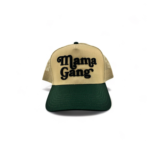Mama Gang Trucker Hat (Khaki / Green)