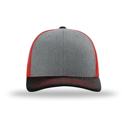 Custom - Richardson 112 Trucker - Heather Grey/Red/Black