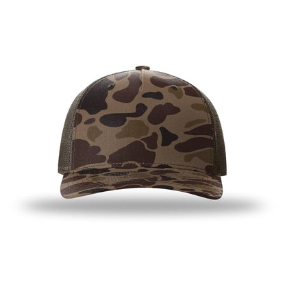 Custom - Richardson 112PFP Camo Trucker - Bark Duck Camo / Brown