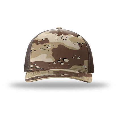 Custom - Richardson 112PFP Camo Trucker - Desert Camo / Brown