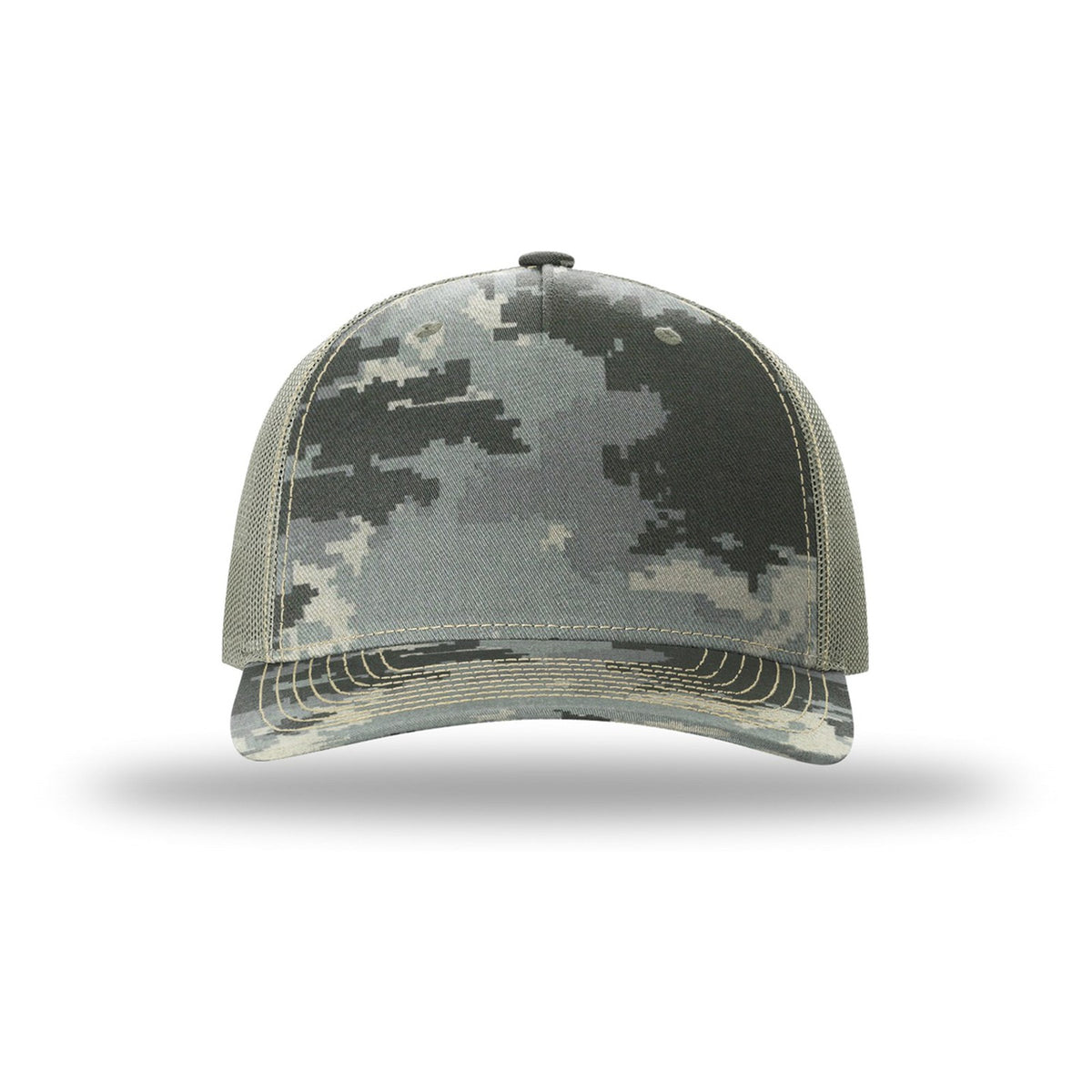 Custom - Richardson 112PFP Camo Trucker - Digital Camo / Light Green