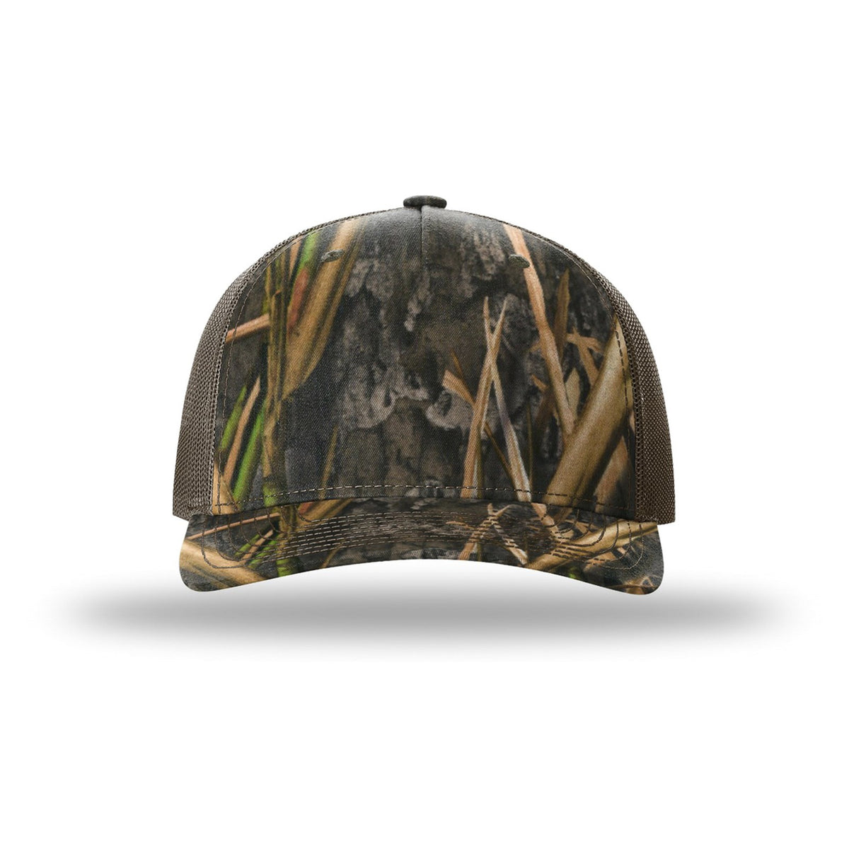 Custom - Richardson 112PFP Camo Trucker - Mossy Oak Habitat / Brown