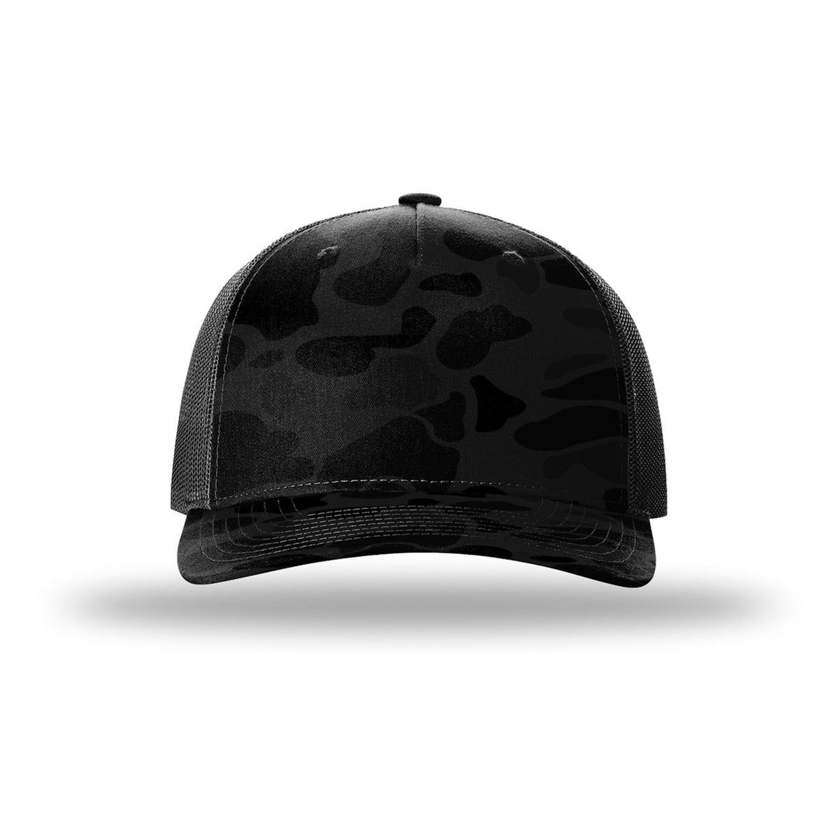 Custom - Richardson 112PFP Camo Trucker - Sable Duck Camo / Black