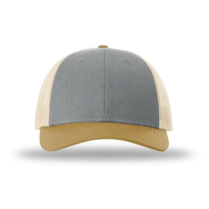 Custom - Richardson 115 Low Pro Trucker - Heather Grey/Birch/Amber Gold