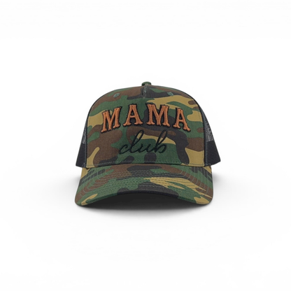 Green Camo Mama Club™ Cowboy Script Trucker Hat