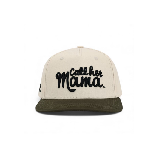 Call Her Mama Snapback (Olive Green/Natural)