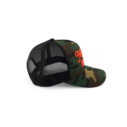 Green Camo Mama Club™ Orange Trucker Hat