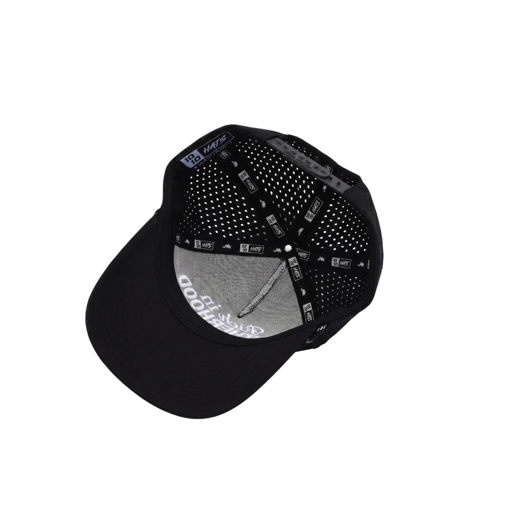 Rich in "FATHERHOOD" Perforated Trucker - Black