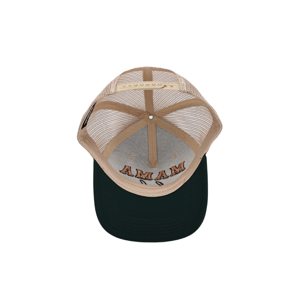 Mama Club™ Cowboy Script Khaki / Green Trucker