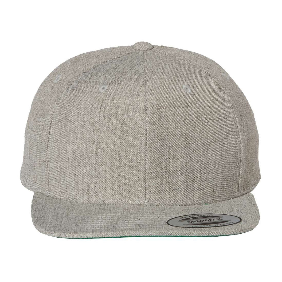 Custom - Yupoong 6089M Flat Bill Snapback - Heather Grey