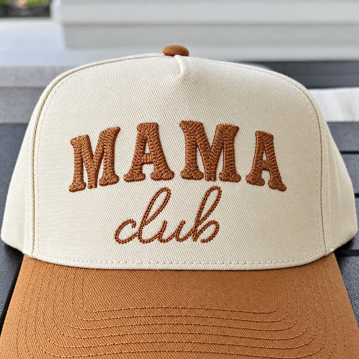 Western Mama Club Snapback - Cream / Caramel