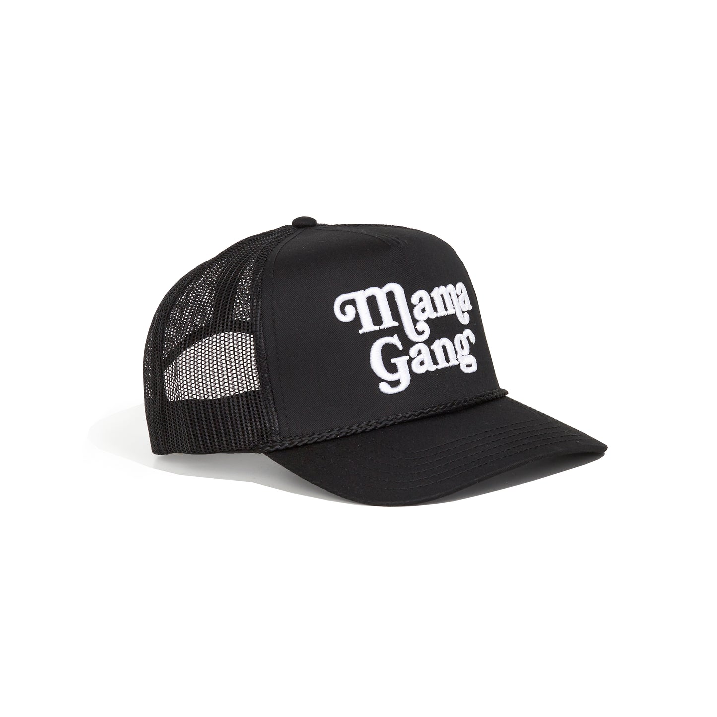 Mama Gang Trucker Hat (Black) Rope