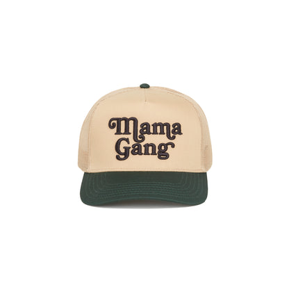 Mama Gang Trucker Hat (Khaki / Green)