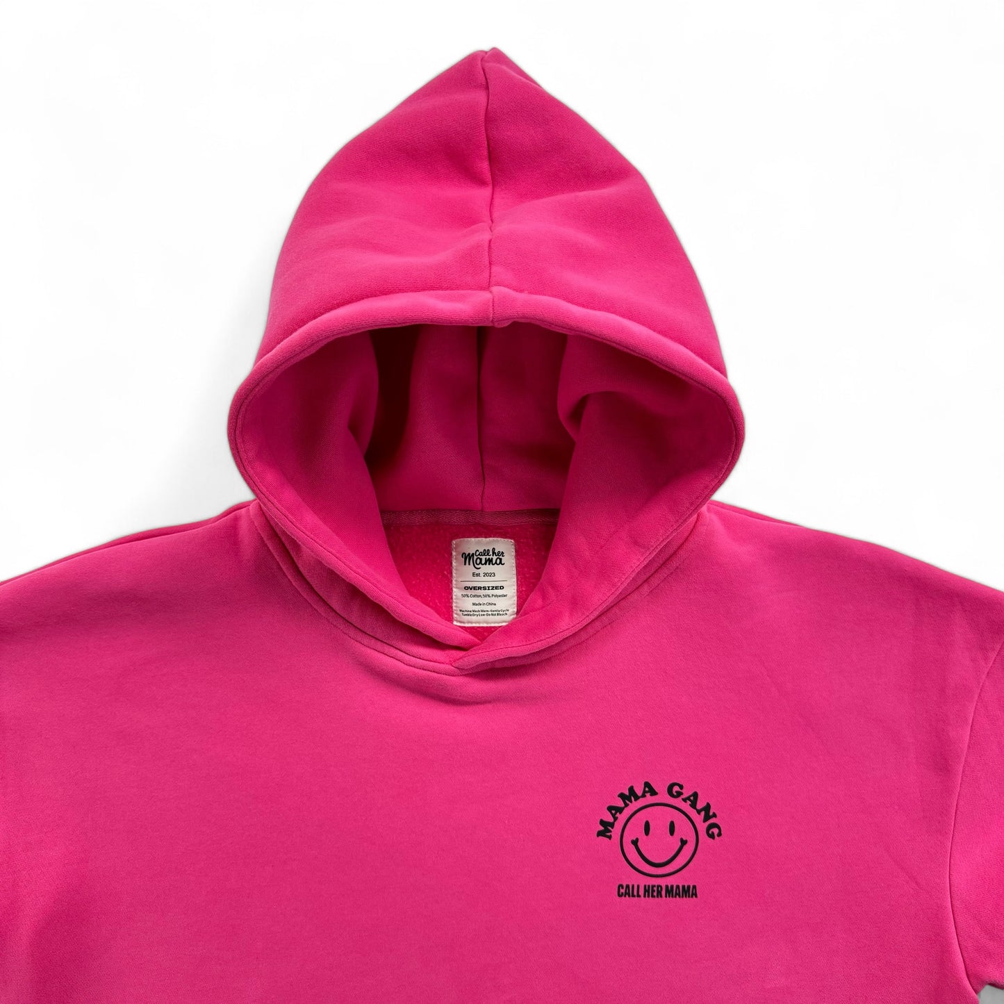 Oversized Mama Gang Hoodie - Pink/Black