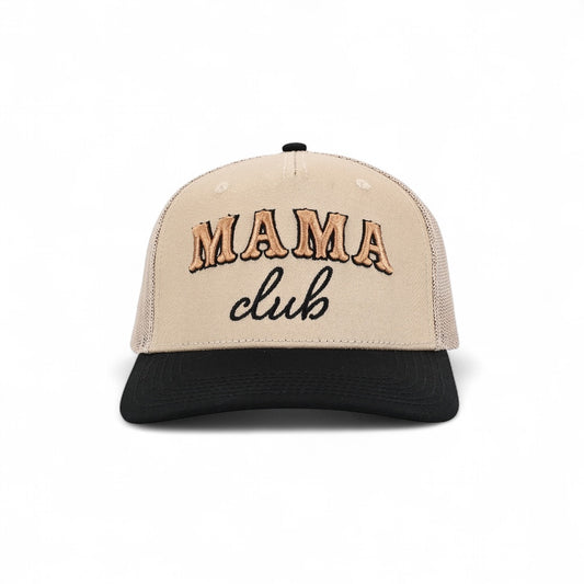 Mama Club™ Cowboy Script Khaki / Black Trucker