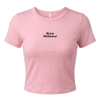 Rich in Motherhood Women's Baby Tee (Pink)