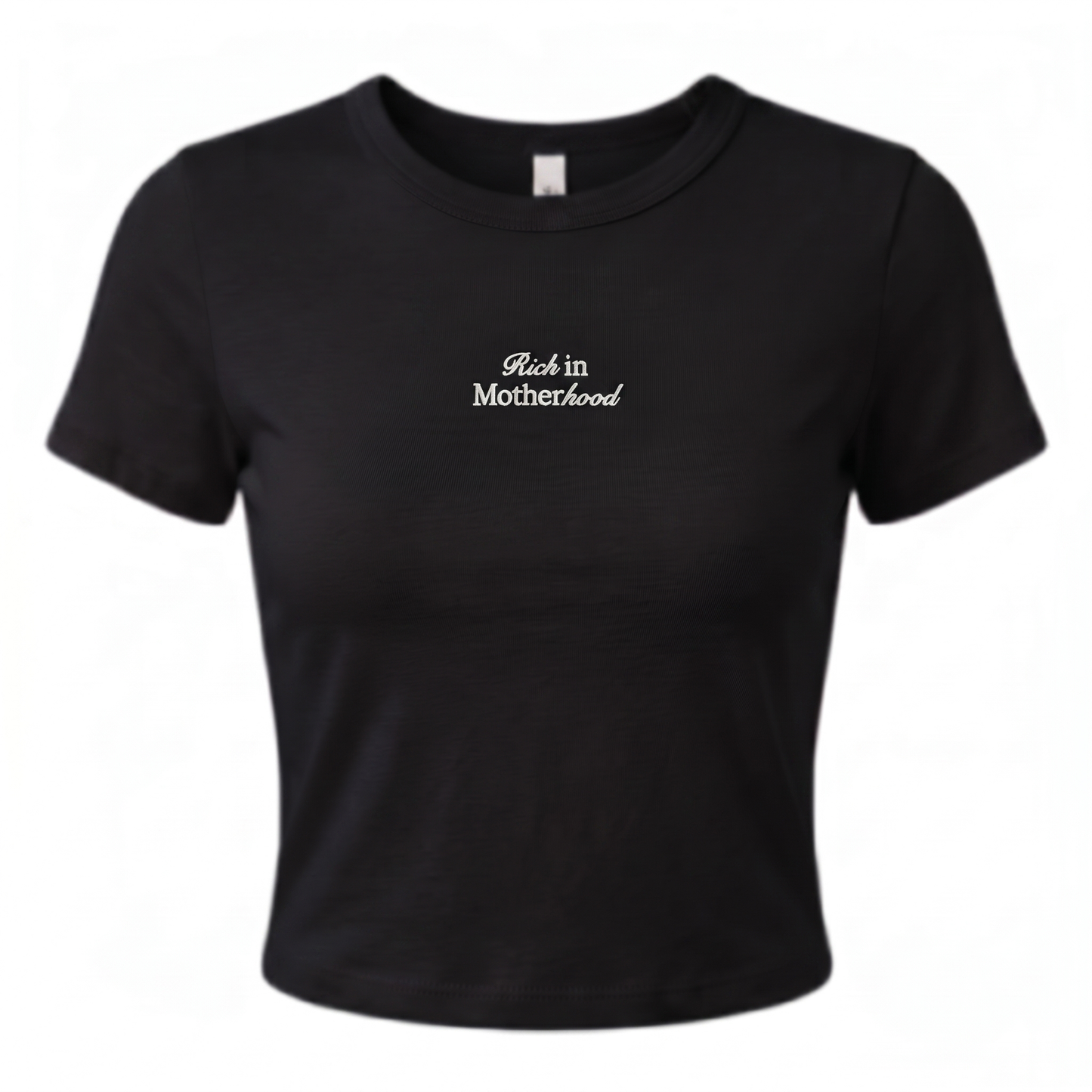 Rich in Motherhood Women's Baby Tee (Black)