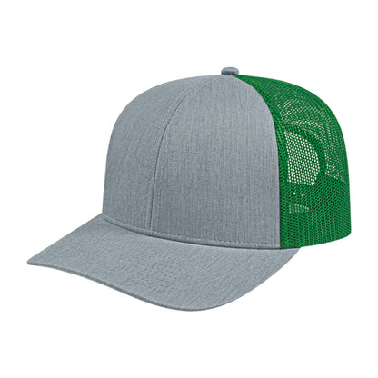 Custom - Cap America i3038 Classic Trucker - Heather/Kelly Green