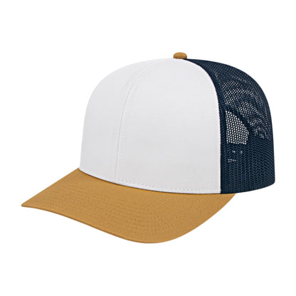 Custom - Cap America i3038 Classic Trucker - White/Amber/Navy