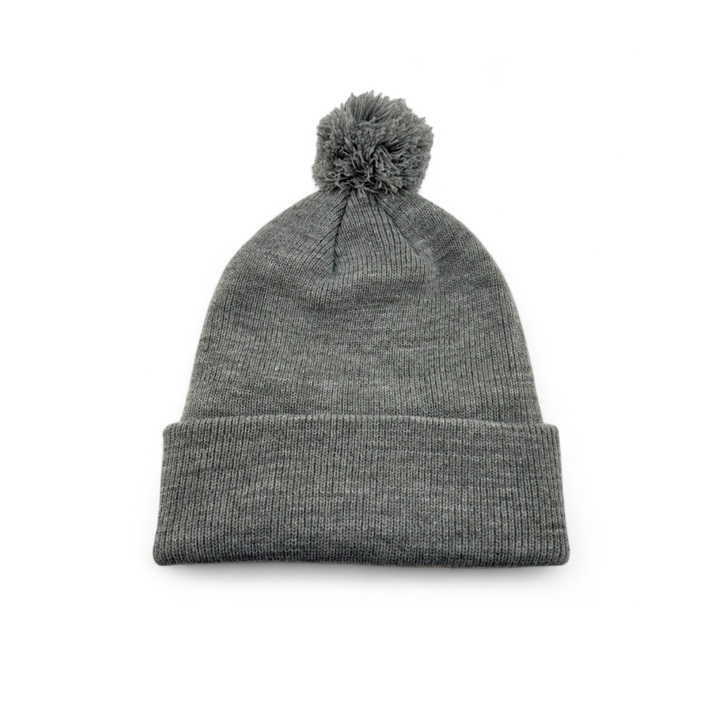 Mama Gang Pom Knit Beanie (Gray)