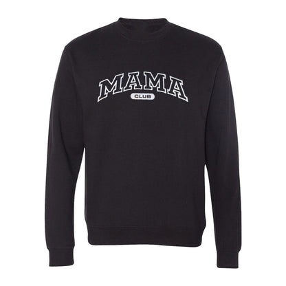 Mama Club embroidered crewneck in black, flat