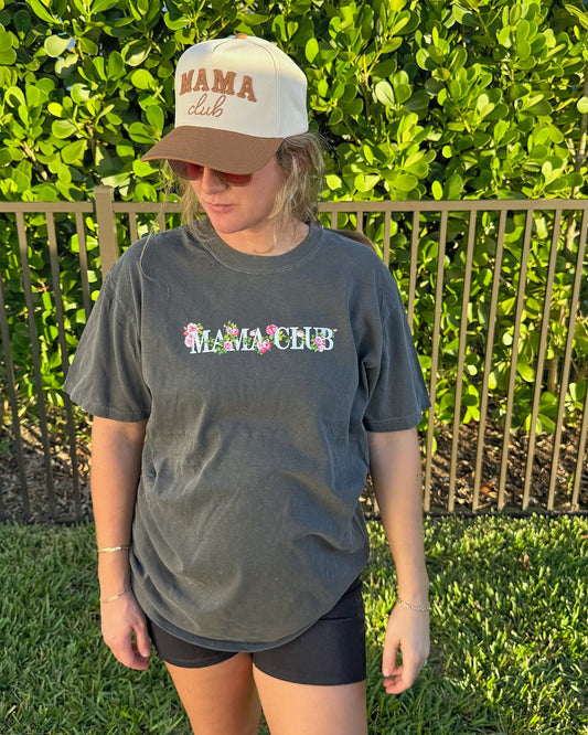 Mama Club™ Floral T-Shirt - Pepper