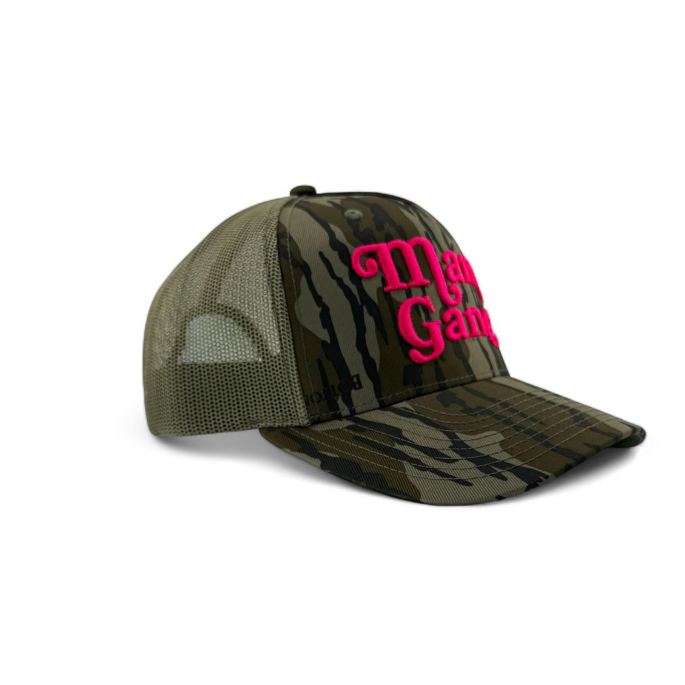 Mama Gang Trucker Pink Mossy Oak Bottomland Camo