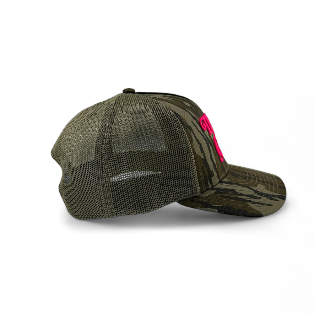 Mama Gang Trucker Pink Mossy Oak Bottomland Camo