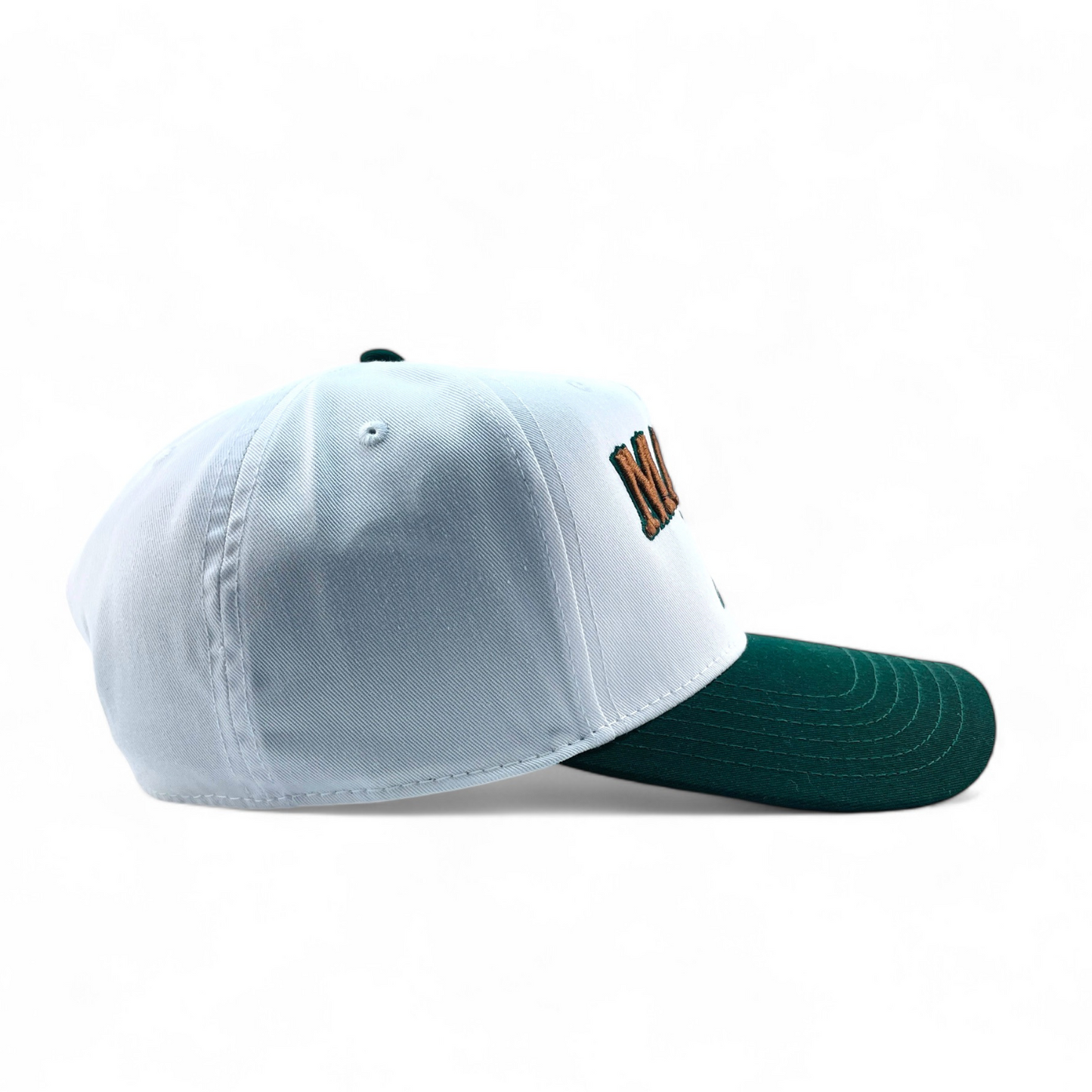 Cowboy Script Green/White Snapback Hat