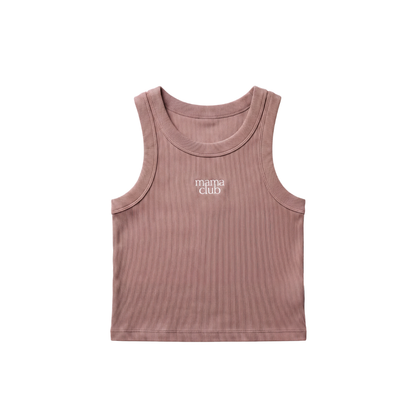 Mama Club Organic Rib Crop Tank - Hazy Pink