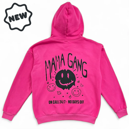 Oversized Mama Gang Hoodie - Pink/Black