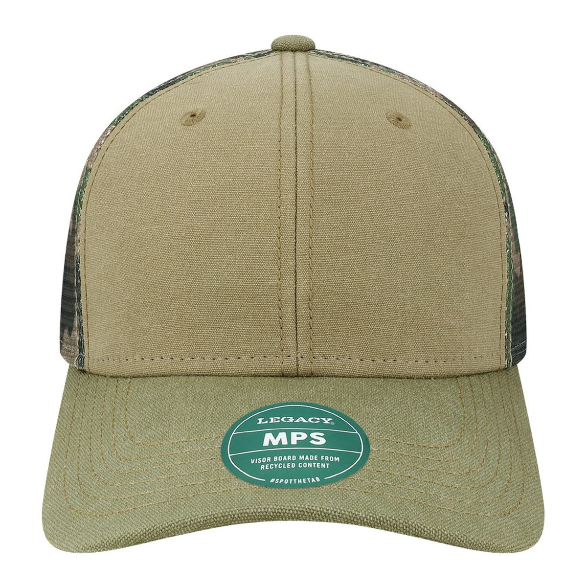 Custom - Legacy MPS Mid-Pro Snapback Trucker - Khaki/Sage/Camo Mesh
