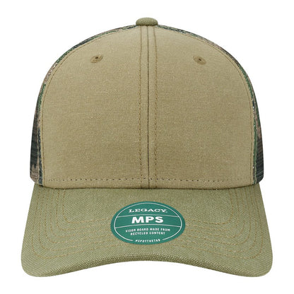 Custom - Legacy MPS Mid-Pro Snapback Trucker - Khaki/Sage/Camo Mesh