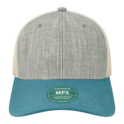 Custom - Legacy MPS Mid-Pro Snapback Trucker - Melange Grey/Pacific Blue/Stone