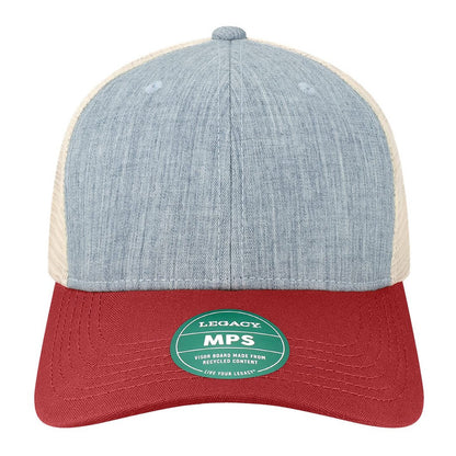 Custom - Legacy MPS Mid-Pro Snapback Trucker - Melange Light Blue/Cardinal/Stone