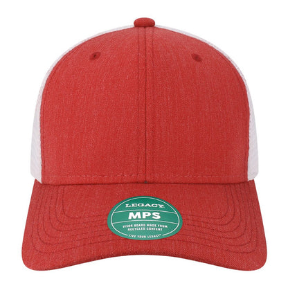 Custom - Legacy MPS Mid-Pro Snapback Trucker - Melange Scarlet/White