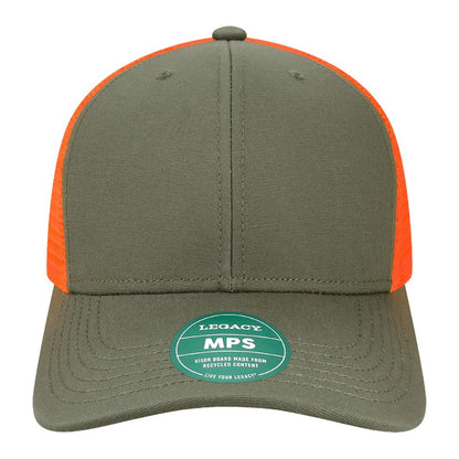 Custom - Legacy MPS Mid-Pro Snapback Trucker - Olive/Blaze Orange