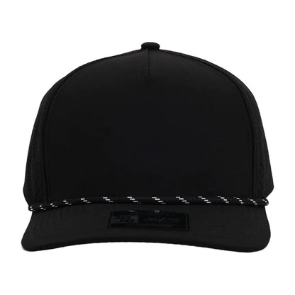 1010 Performance 5-Panel Rope | Custom Hats - Black / Black Rope