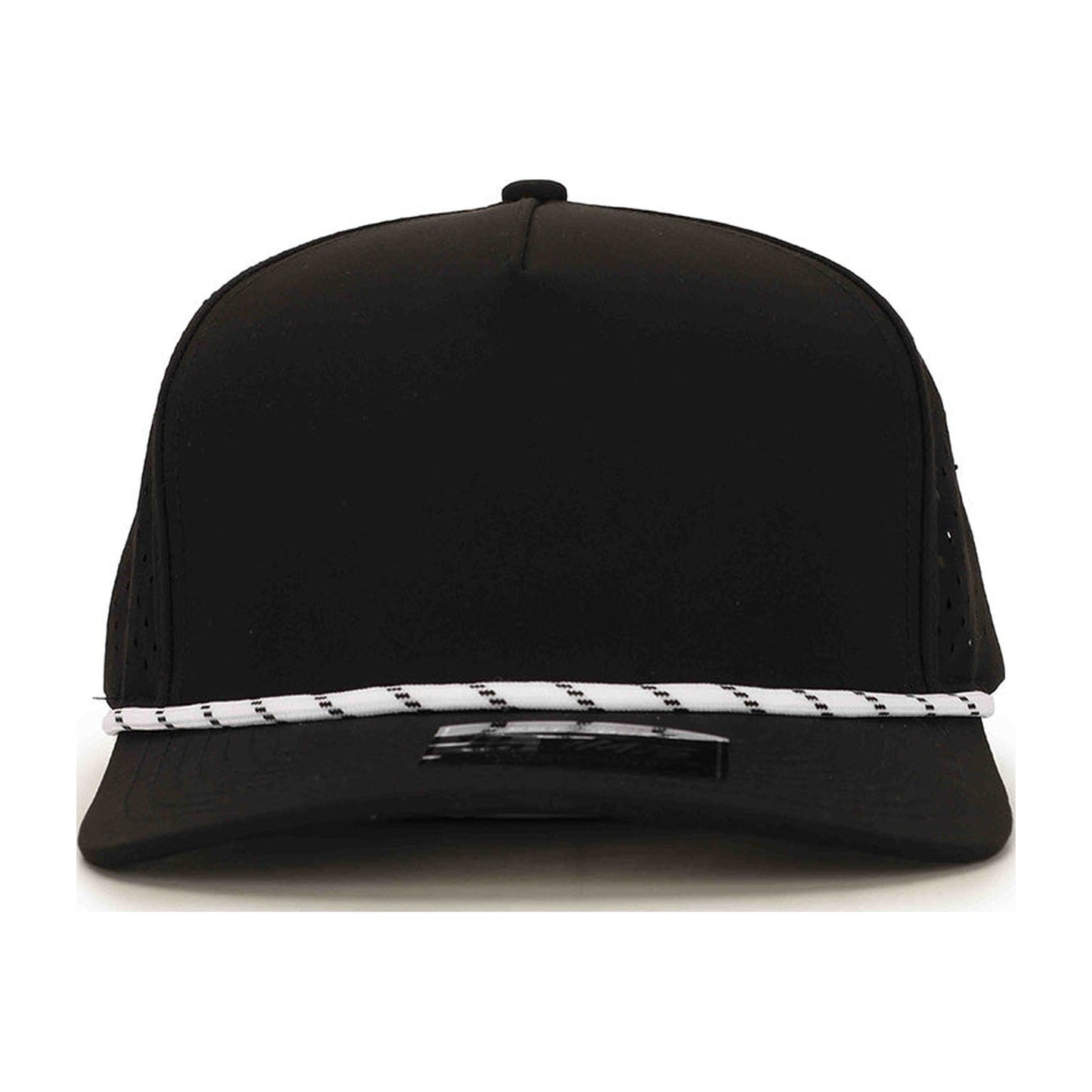 5-panel rope hat — black front