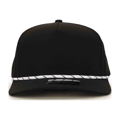 5-panel rope hat — black front