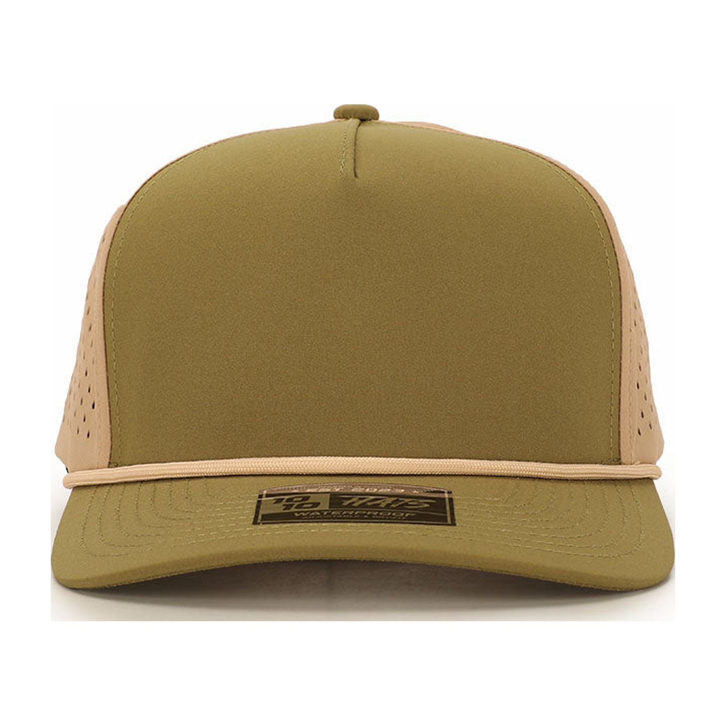 5-panel rope hat — green tan front