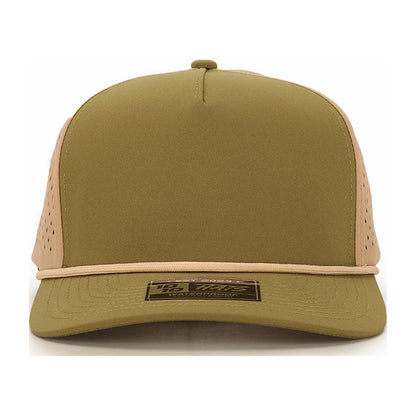 5-panel rope hat — green tan front