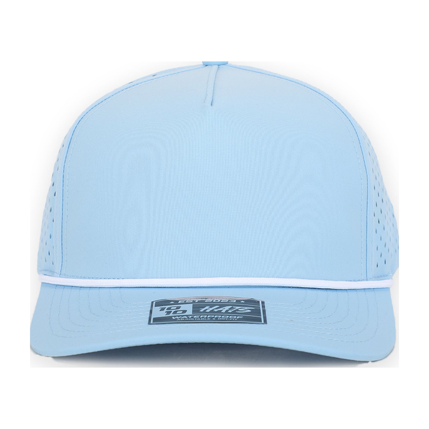 5-panel rope hat — sky blue front