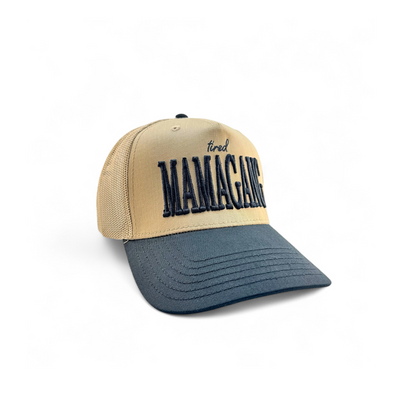 Tired Mama Gang Trucker Hat - Khaki / Black