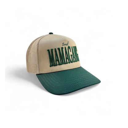 Tired Mama Gang Trucker Hat - Khaki / Green